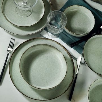 Serviciu de masa, 24 piese,  Portelan, Verde