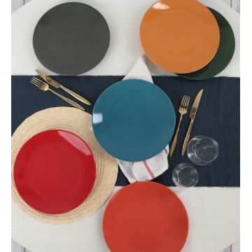 Set 6 Farfurii Uni, Ceramica, Multicolor, 25 cm