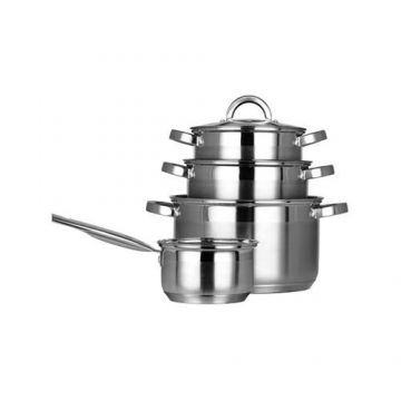 Set 9 oale cu capac din otel inoxidabil, MPM, 3.9 L (Inox)