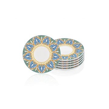 Set farfurii ceramice, Multicolor, 13 cm