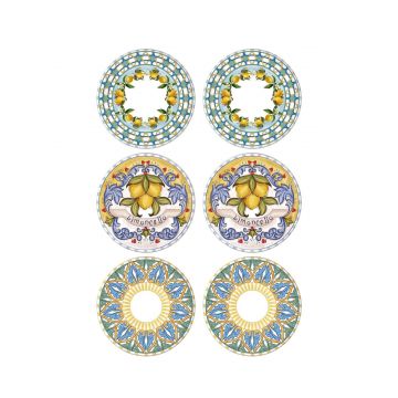 Set farfurii, Multicolor, 19 cm
