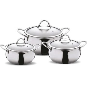 Set vase pentru gatit, Hermia, 960DYN1302, Dimensiune: 16 cm / 1600 ml (2 bucăți), Argintiu