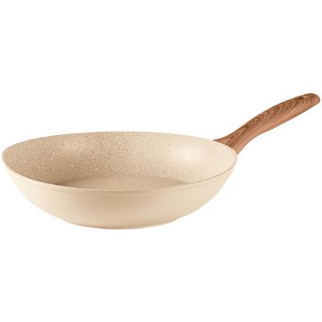 Tigaie tip WOK Sambonet Rock & Rose 28cm  3.5 litri  inductie  roz