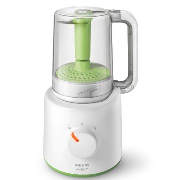 Aparat de gatit cu abur si blender 2in1 Philips Avent SCF870/20, pahar gradat, spatula, 1 viteza