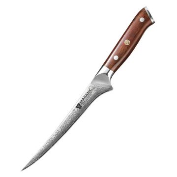 Cutit filetat profesional Maranc, otel de damasc, 16.2 cm, M313