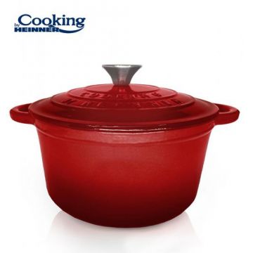 Semioala Heinner HR-KN-SM6, RED LINE, fonta emailata + Capac, 6L, 28 x 13 cm