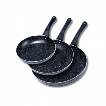 Set 3 Tigai Edenberg din Aluminiu Marmorat  20cm 24cm 28cm