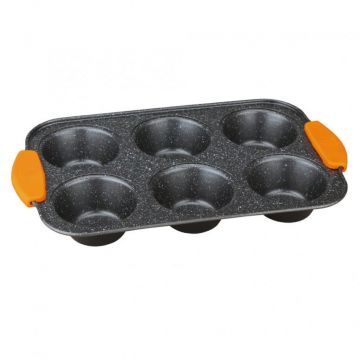 Tava Briose cu Manaer de Silicon, 6 Forme, Orange BH/1137