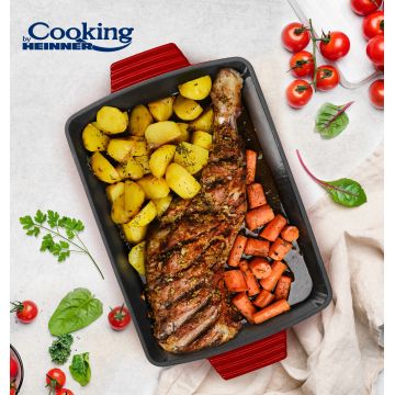 Tava Red Line, Cooking by Heinner, 33x23x7 cm, fonta, rosu