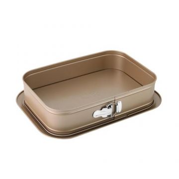 Tava de copt dreptunghiulara cu baza detasabila ZASS Gourmet, ZG-BW 06  (Bronz)