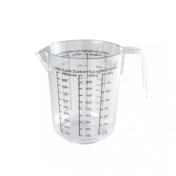 Cana gradata, gradatii pentru lichide, faina, zahar, plastic, 1 L Cana gradata, gradatii pentru lichide, faina, zahar, plastic, 1 L