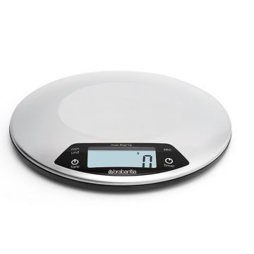 Cantar de bucatarie, Brabantia, Matt, 20x2.4 cm, inox, argintiu mat