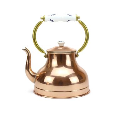 Ceainic din Cupru Lucios, Toarta Bronz si Ceramica, 1,5L