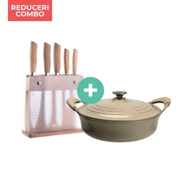 Cratita cu capac CHALET+Set cutite 6 piese JACOB
