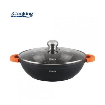 Cratita cu capac Dark Line Cooking By Heinner, Aluminiu, 28 x 8 cm, 4.1 L