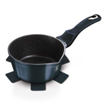 Cratita cu coada Berlinger Haus 16 cm 1.2L aluminiu forjat marmura 3 straturi albastru
