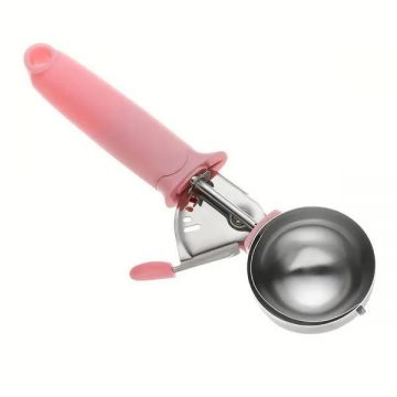 Cupa inghetata, plastic/metal, roz