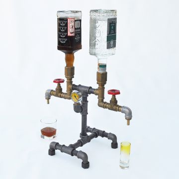 Dispenser bauturi, Evila Originals, Dsp002, 43x34x24 cm, Metal, Nuc / Negru