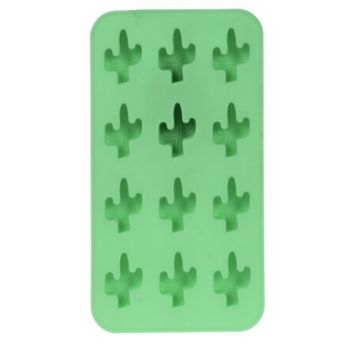 Forme pentru gheata Cactus, 19.5x10.5x1.5 cm, silicon, verde