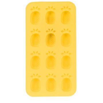 Forme pentru gheata Pineapple, 19.5x10.5x1.5 cm, silicon, galben