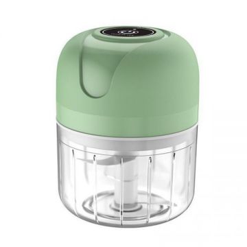 Mini tocator legume, automat, incarcare USB, plastic, verde, 10.5x8x8 cm Mini tocator legume, automat, incarcare USB, plastic, verde, 10.5x8x8 cm
