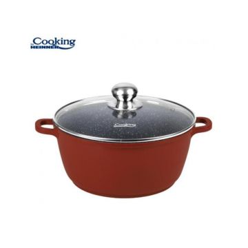 Oala Aluminiu cu capac 26x12 cm, 5.3 L, Calabria, Cooking by Heinner