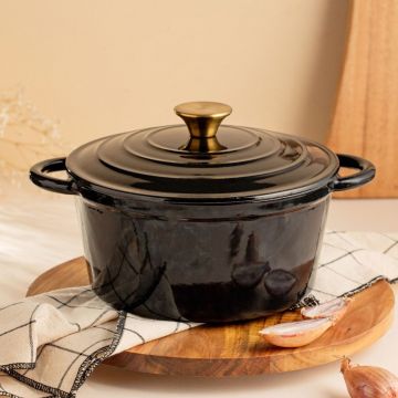 Oala Andreas, Homla, 4 L, 28x24x31 cm, fonta, negru