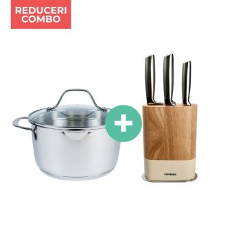 Oala cu capac PENINI+Set cutite 6 piese APOLLO