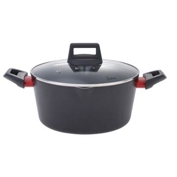 Oala cu capac Rosso, Luigi Ferrero, 28x13.5, 6.7 L, aluminiu presat
