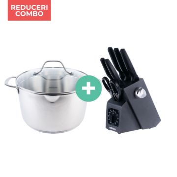 Oala cu capac+Set cutite 7 piese EDWARD