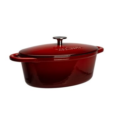 Oala ovala din fonta ENJOY COOKING rosu