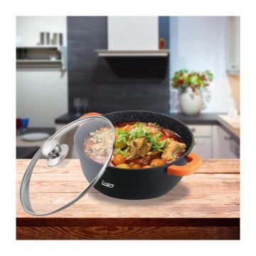 Semioala aluminiu turnat cu capac , 24 x 11.5 cm , 4.4 L, Dark Line, Cooking by Heinner