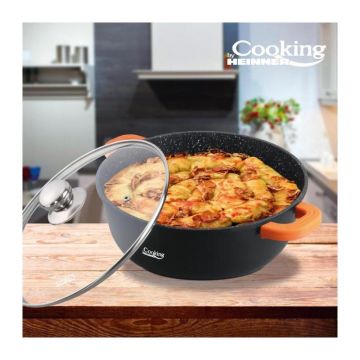 Semioala aluminiu turnat cu capac, 40x17.5 cm, 18.5 L, Dark Line, Cooking by Heinner