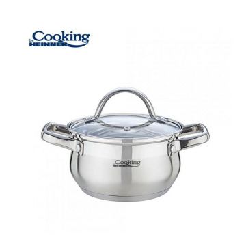 Semioala cu capac Amira Cooking By Heinner, Inox, 18 x 10.5 cm, 2.6 L