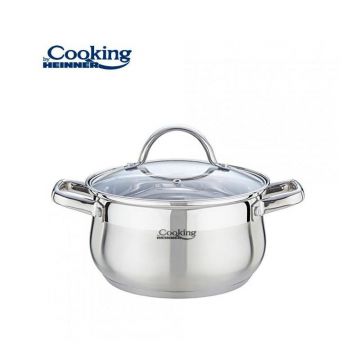 Semioala cu capac Amira Cooking By Heinner, Inox, 22 x 12.5 cm, 4.7 L