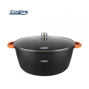 Semioala cu capac Dark Line Cooking By Heinner, Aluminiu, 44 x 19 cm, 23 L