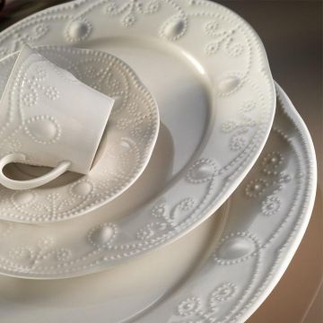 Serviciu de masa, 24 piese,  Portelan, Crem
