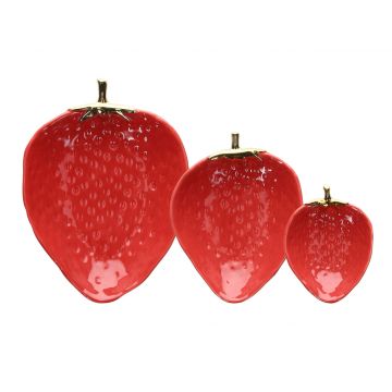 Set 3 boluri de servire Strawberry, Andrea Fontebasso, ceramica, rosu