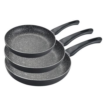 Set 3 tigai Muhler, MR-3468, aluminiu presat/invelis din marmura