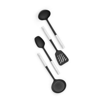 Set 4 ustensile de bucatarie, Brabantia, Profile Non-Stick, 11.6x11.6x35 cm, inox, argintiu