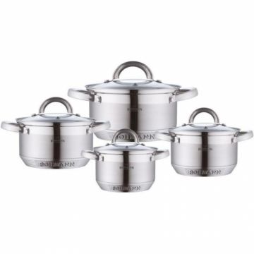 Set 8 piese oale cu capac Bohmann, 2 2.9 3.9 6.5L, Otel inoxidabil
