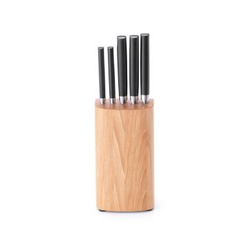 Set cutite cu suport, Brabantia, Profile, 36x12x10 cm, lemn/otel, natural
