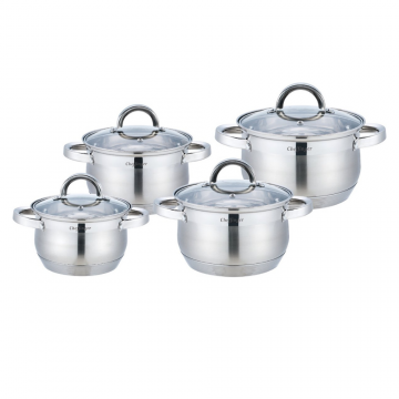 Set de Oale cu Capac din Sticla - 8 Piese Compatibil cu Inductie Cheffinger