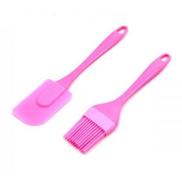 Set pensula si spatula, silicon, roz, 22x5 cm Set pensula si spatula, silicon, roz, 22x5 cm