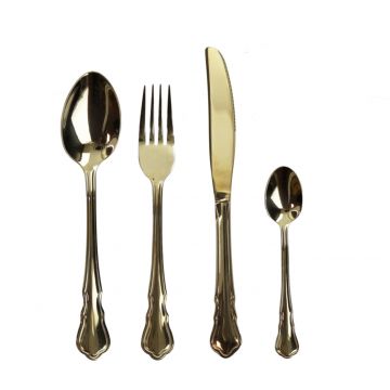 Set tacamuri 16 piese, Imperial Gold, Brandani, inox, auriu