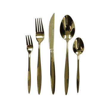 Set tacamuri 20 piese, Stretch Gold, Brandani, inox, auriu