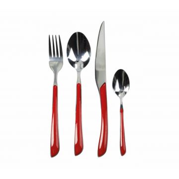 Set tacamuri 24 piese, Coral, Brandani, inox, rosu coral