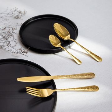 Set tacamuri pentru 6 persoane Gentry, Homla, 24 piese, inox, auriu