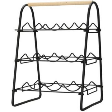 Suport pentru 9 sticle de vin Bamboo, 33x29x46 cm, metal