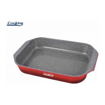 Tava aluminiu cu acoperire ceramica 39.5 x 26 x 6.3 cm, Red Line, Cooking by Heinner